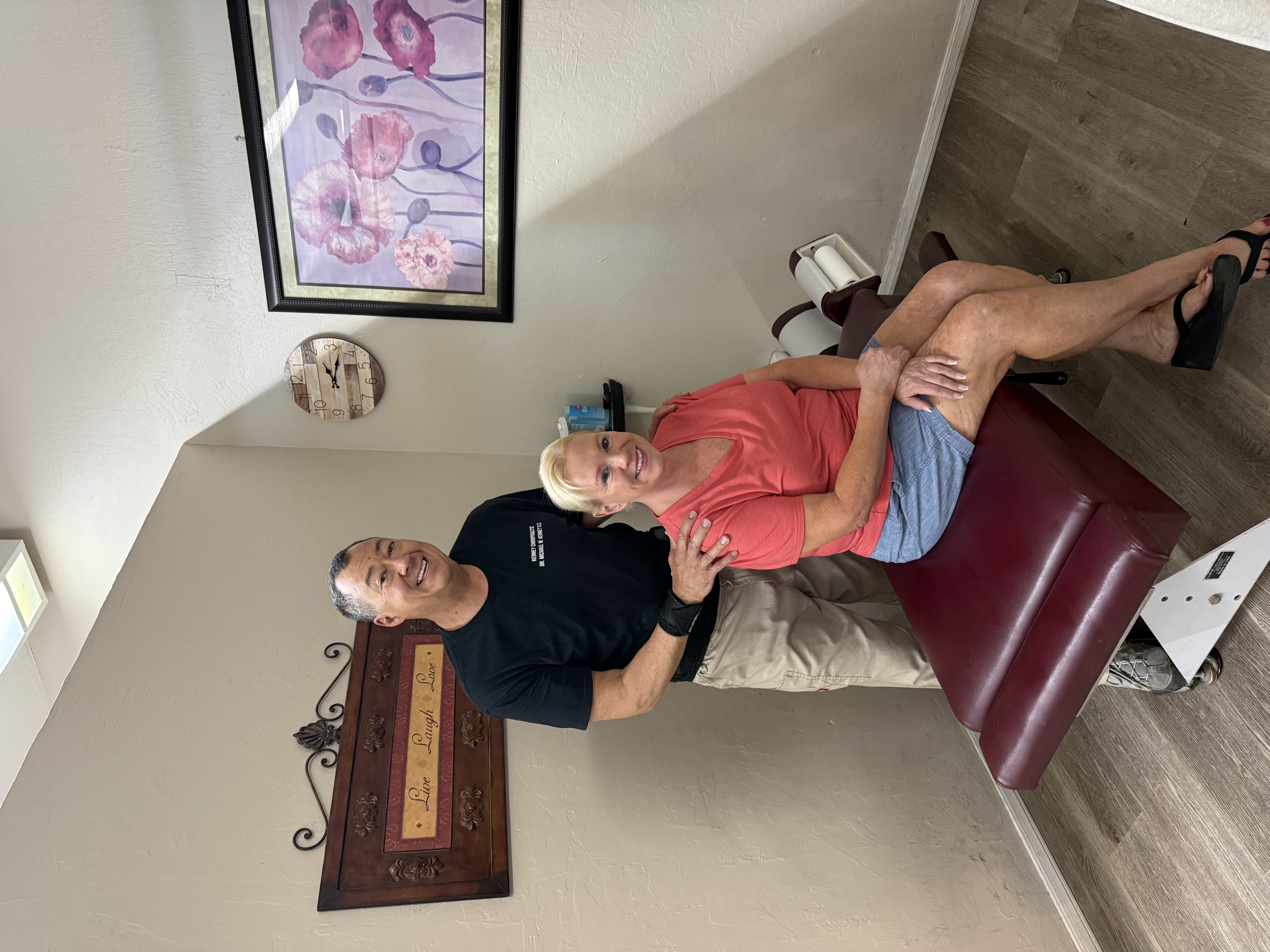 Dr. Kenney performing a chiropractic adjustment